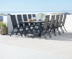 MOSS L214/315 Bord Grå + 4 MYSEN Stol Grå -UteLuxe Butik 108580