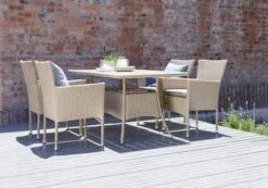 STRIB L150 Bord Natur + 4 AIDT Stol Natur -UteLuxe Butik 109066