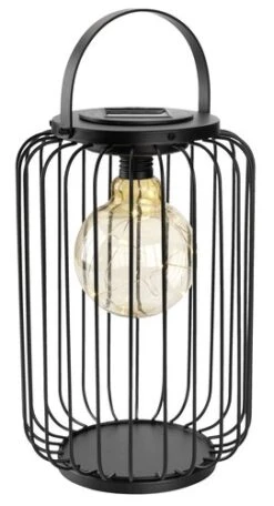 Solcellslampa RUGDE Ø18xH35 Svart