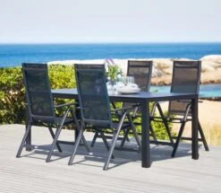 MADERUP L205 Bord Svart + 4 LOMMA Positionsstol Svart