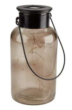 Solcellslampa BERGAND Ø8xH16 Rökfärgad