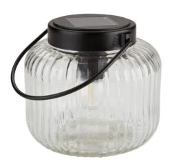 Solcellslampa ISFUGL Ø13xH11 Klar