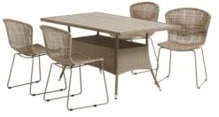 STRIB L150 Bord Natur + 4 HAJSTRUP Stol Natur -UteLuxe Butik 178228