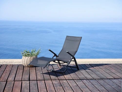 Däckstol LOMMA B63xL130 Svart 4 Däckstol LOMMA B63xL130 Svart - Bild 2