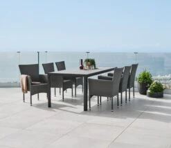 PINDSTRUP L205 Bord Grå + 4 AIDT Stol Grå -UteLuxe Butik 178517