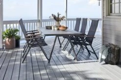 FAUSING L220 Bord Svart + 4 BREDSTEN Stol Svart -UteLuxe Butik 178537