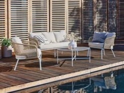 Loungeset DYVIG 5-sits Snabbtorkande Vit