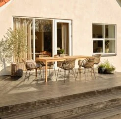VESTERHAVET L210 Bord Teak + 4 ILDERHUSE Stol Natur -UteLuxe Butik 182548