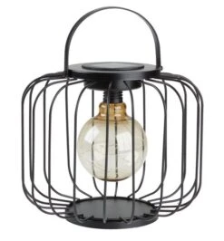 Solcellslampa RUGDE Ø24xH29 Svart