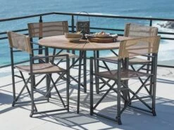 RANGSTRUP Ø110 Bord Natur + 4 NAGELSTI Stol Svart