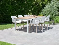 RAMTEN L206 Bord Hårdträ + 4 RAVNEBAKKE Stol Vit -UteLuxe Butik 201757