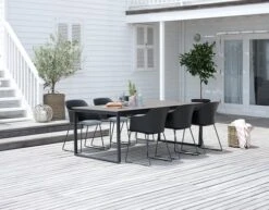 NESSKOGEN L210 Bord Brun + 4 SANDVED Stol Svart -UteLuxe Butik 201777