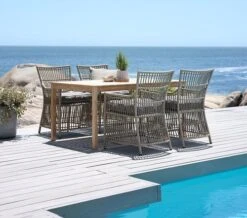 VESTERHAVET L150 Bord Teak + 4 FJELLERUP Stol Natur -UteLuxe Butik 201806 1