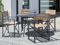 RANGSTRUP Ø110 Bord Svart + 4 NAGELSTI Stol Svart