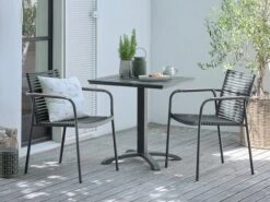 HOBRO L70 Bord Svart + 2 NABE Stol Svart