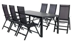 MADERUP L205 Bord Svart + 4 LOMMA Positionsstol Svart -UteLuxe Butik 80219